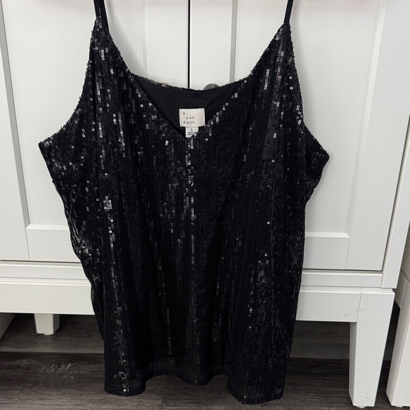 A New Day Black Sequin Camisole - Picture 1 of 3